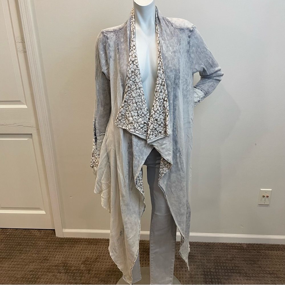 ARATTA SILENT JOURNEY Waffle Knit Lace Boho Duster Cardigan Kimono